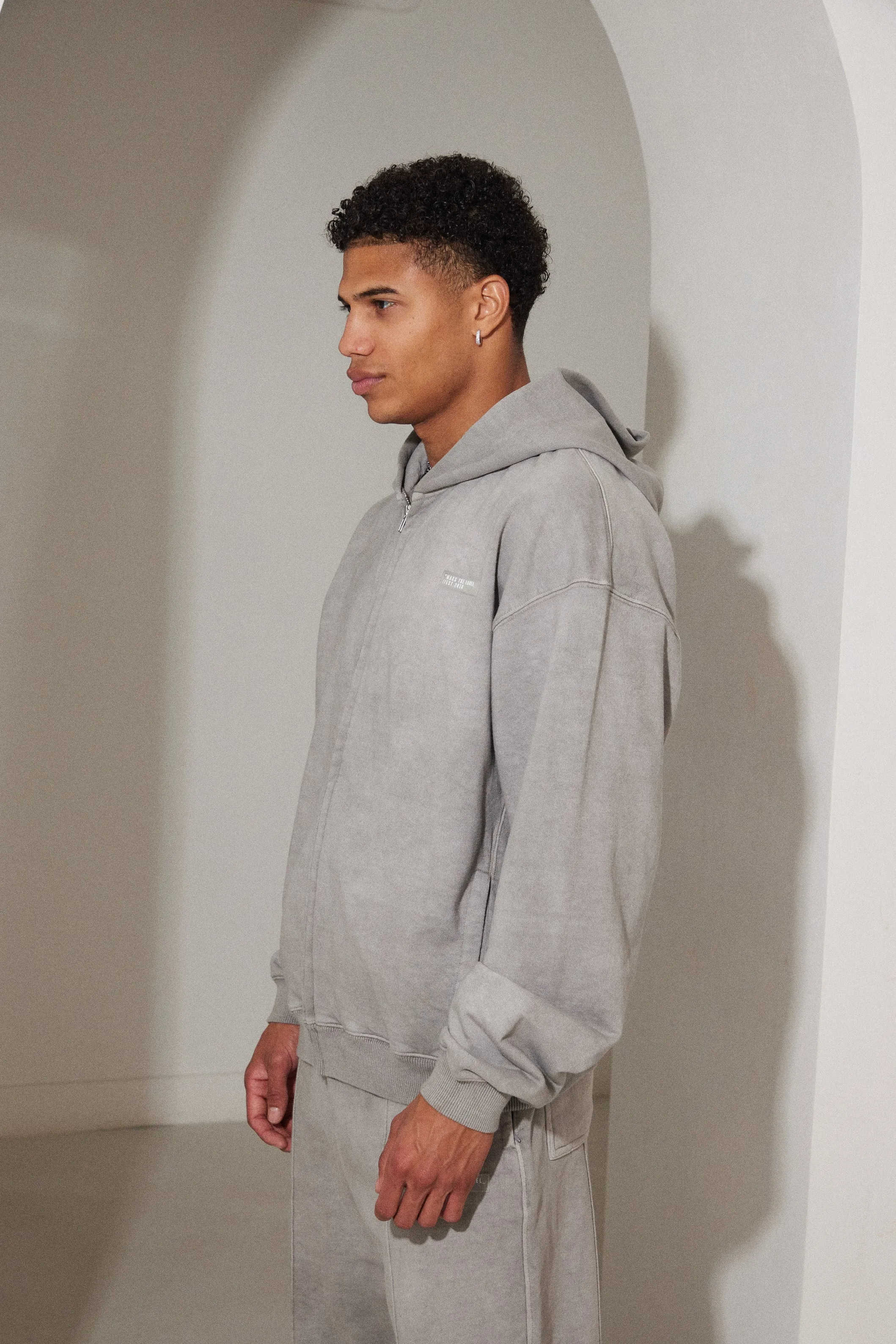 Unisex Zip Jacket - Grey Wash