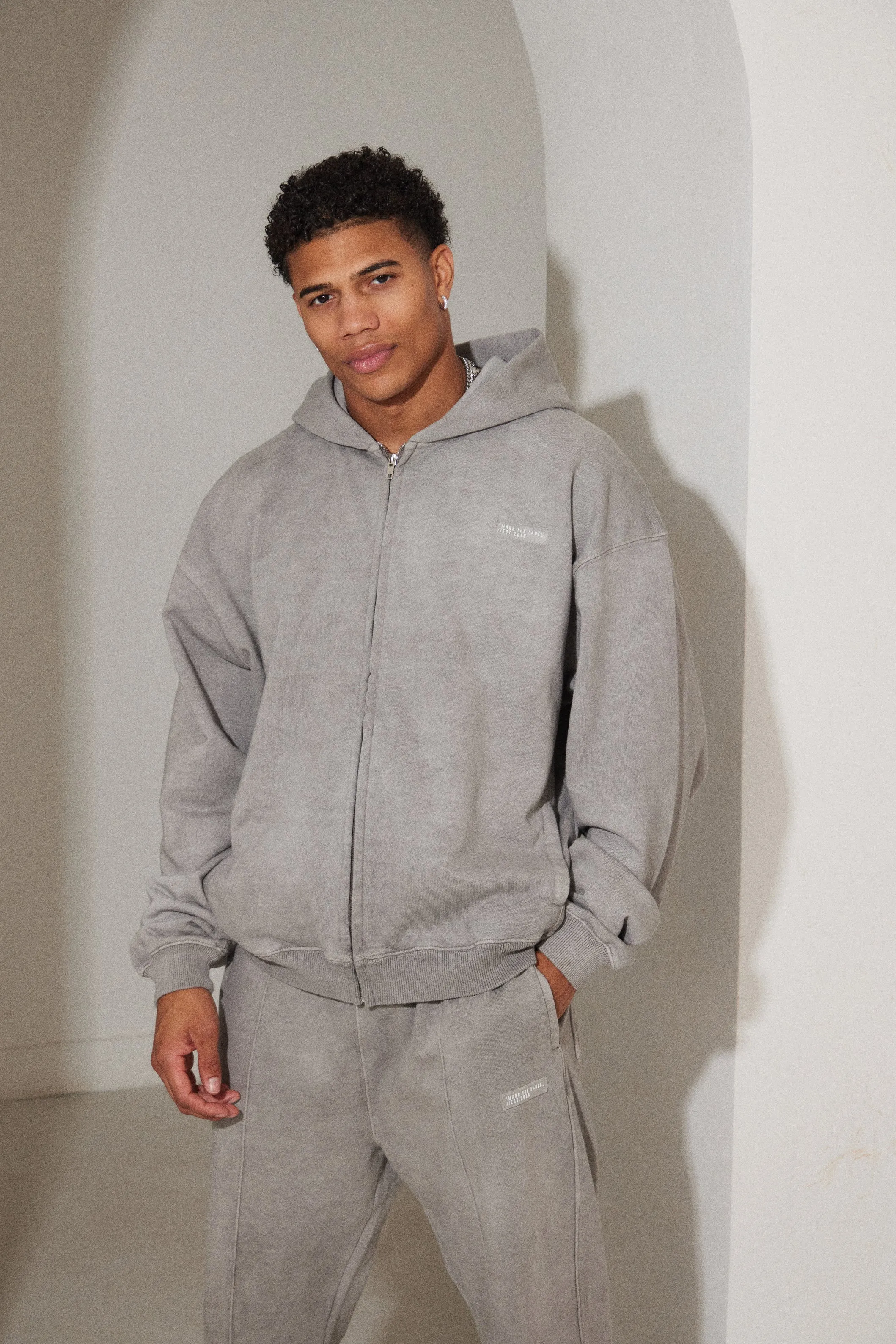 Unisex Zip Jacket - Grey Wash