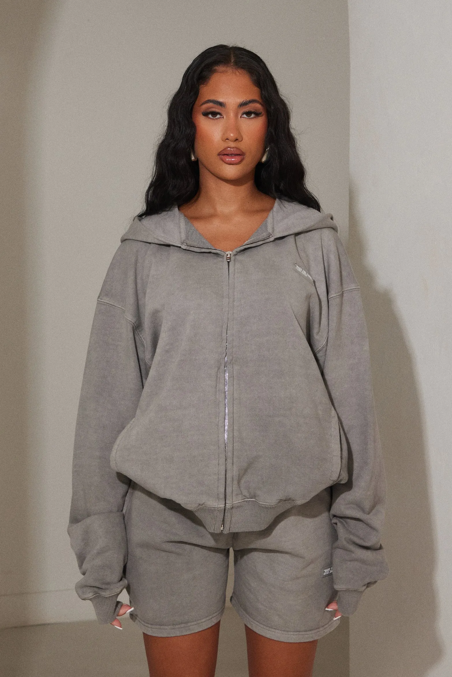 Unisex Zip Jacket - Grey Wash