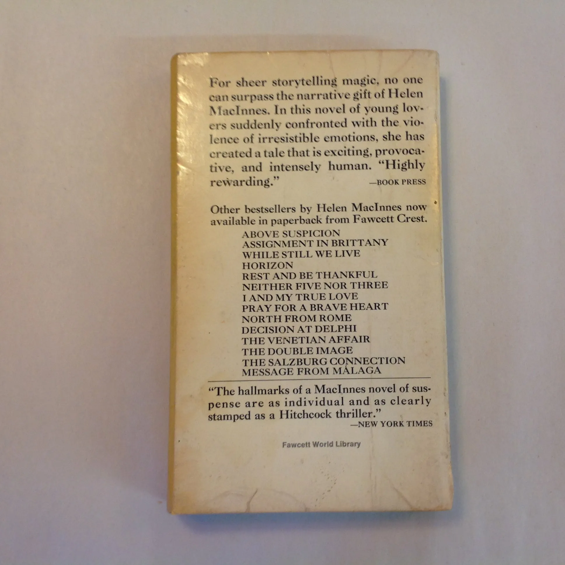 Vintage 1947 Mass Market Paperback Friends and Lovers Helen MacInnes
