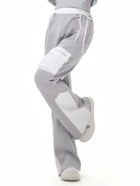 Waist Grey Design High White Colorblock Glamorous Flared Pants