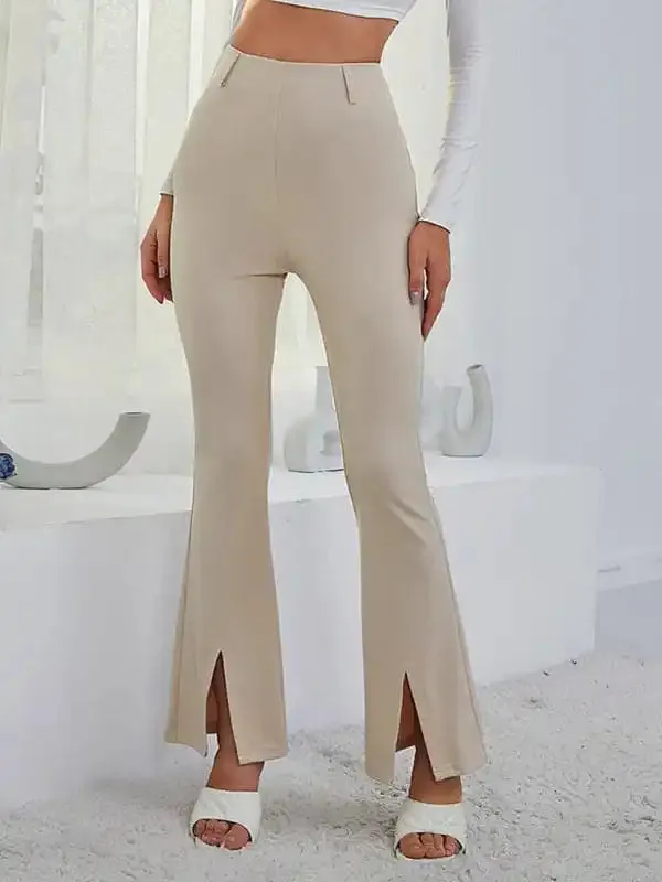 Women’s horn high waist high waist thin split wide -leg pants