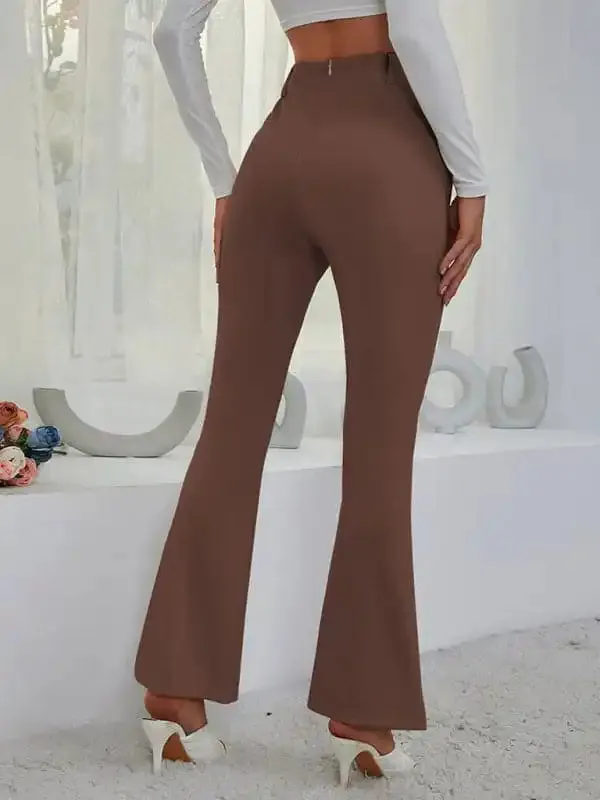Women’s horn high waist high waist thin split wide -leg pants