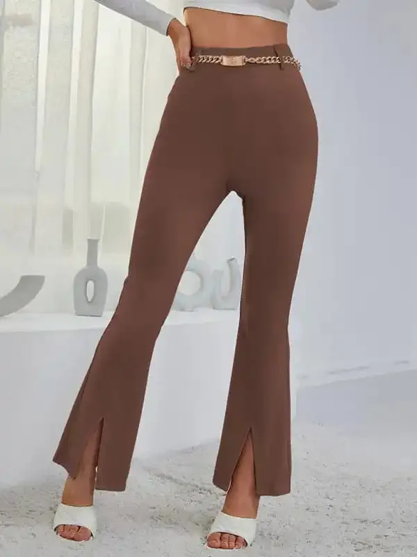 Women’s horn high waist high waist thin split wide -leg pants