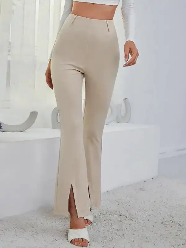 Women’s horn high waist high waist thin split wide -leg pants